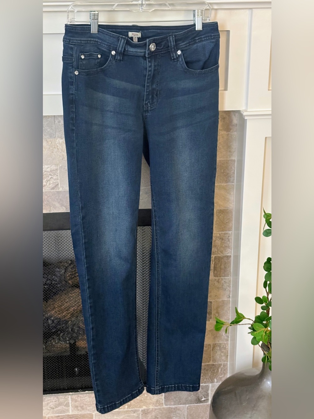 Reba Dark Navy Western Straight-Leg Jeans